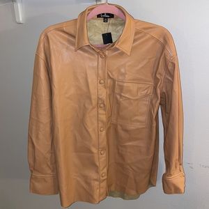 Lulus Vegan Leather Shirt Jacket